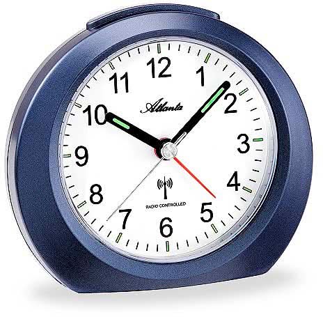 Atlanta Radio-Controlled Alarm Clock 10 x 11 cm Plastic • Radio-controlled • Silent sweep second hand