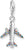 Charm Pendant 3D Airplane with Colorful Stones - 925 Sterling Silver