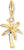 Colorful 3D Palm Charm Pendant - 750 Yellow Gold Plating