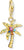 Colorful 3D Palm Charm Pendant - 750 Yellow Gold Plating