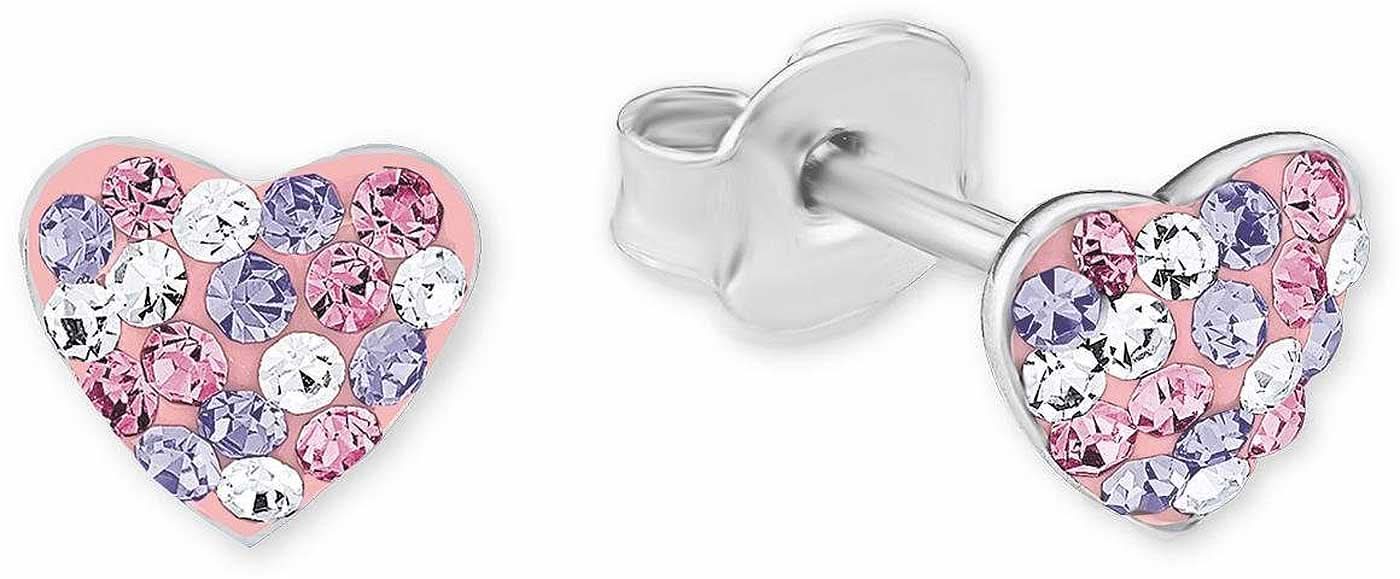 Princess Lillifee 2013168 Heart Stud Earrings with Rhinestones