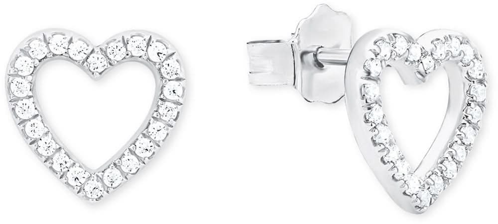 Heart Stud Earrings with Stones - s.Oliver Jewelry Model: 2017259