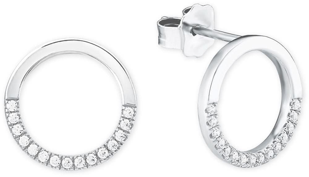 Round Stud Earrings with Stones - s.Oliver Jewelry Model: 2018676