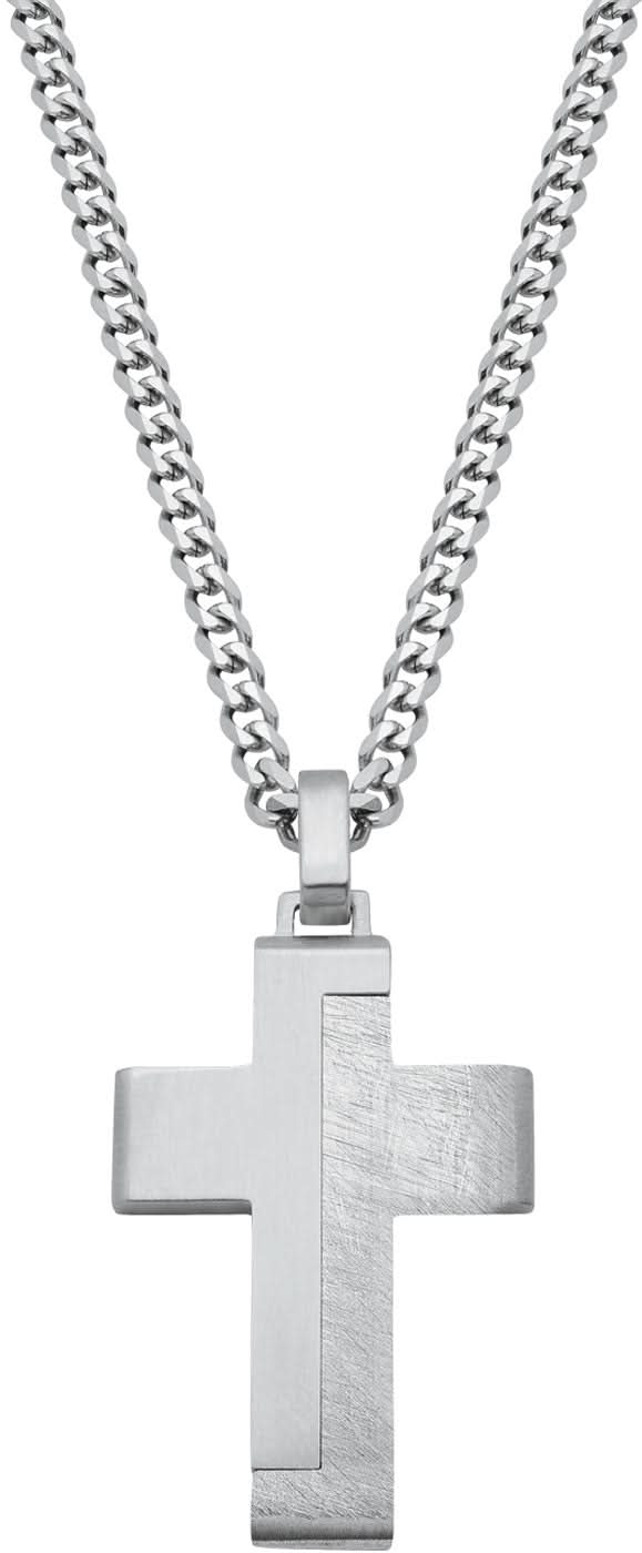 Tank Chain Necklace with Cross Pendant - s.Oliver Jewelry Model: 2024253