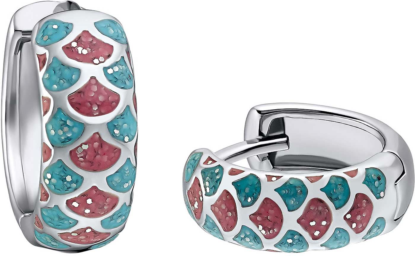 Princess Lillifee 2031158 pink/light blue enamelled hoop earrings