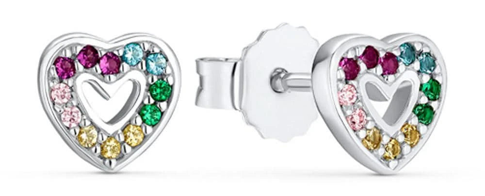 Princess Lillifee 2031166 Colorful Heart-Shaped Hoop Earrings