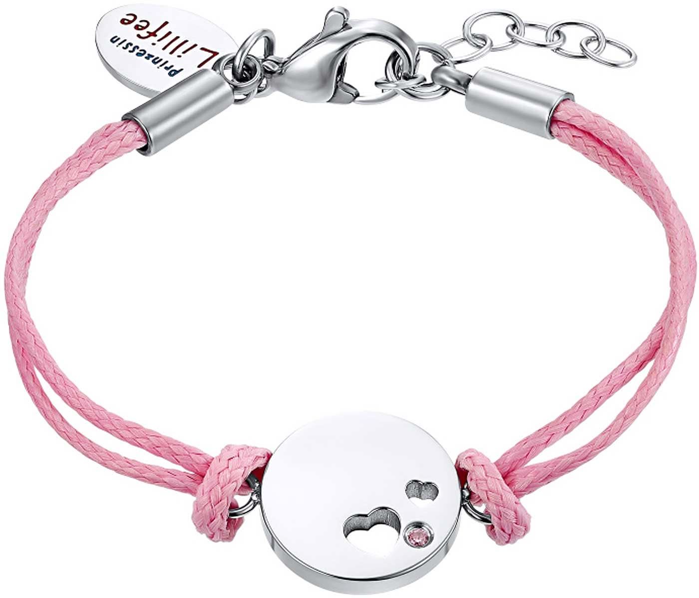 Princess Lillifee 2034000 Textile Bracelet with Stainless Steel Hearts