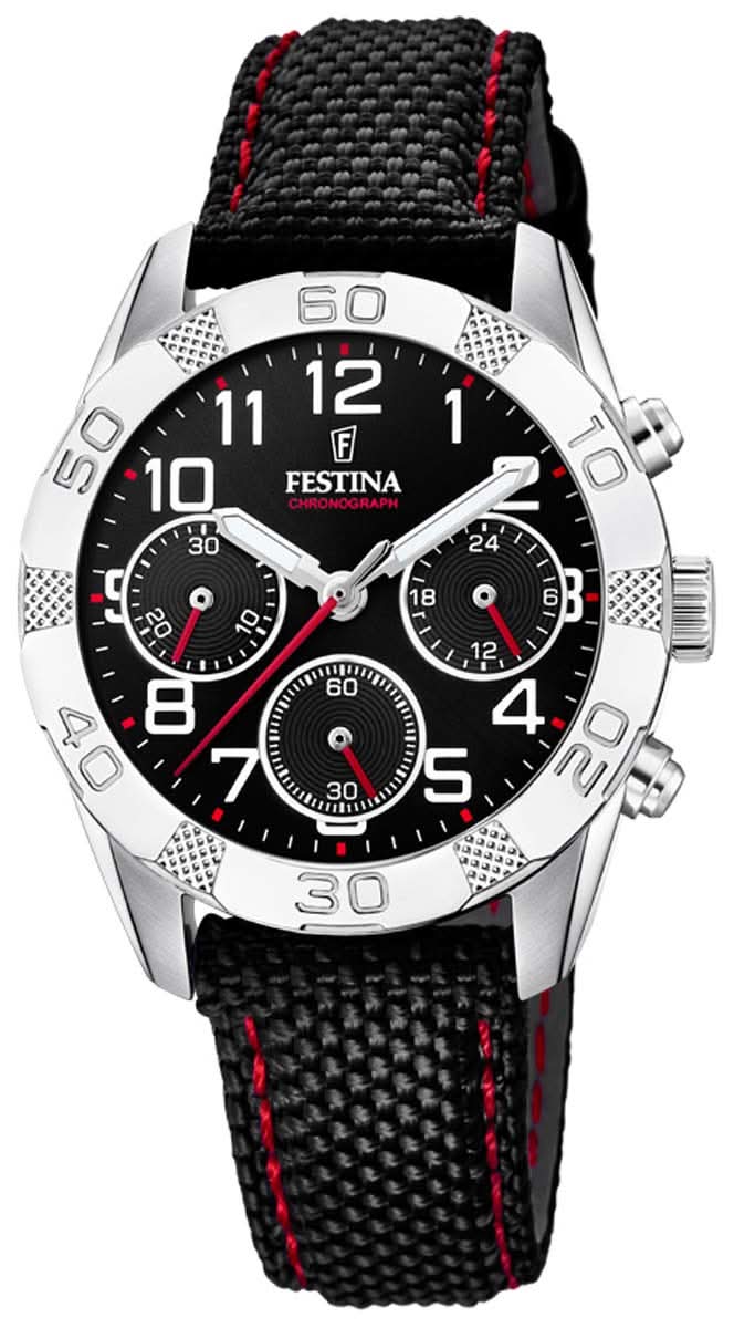 Festina Junior Collection F20346/3 Kids Watch • Sporty Chronograph • Leather Strap