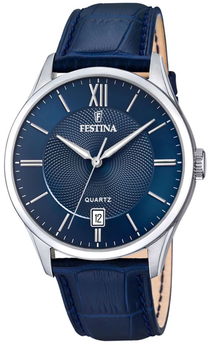 Festina Classicals F20426/2 Men's Watch • Leather Strap • Blue