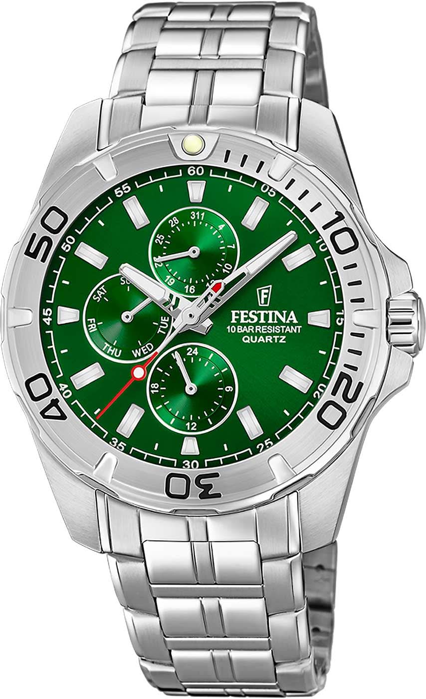 Festina Multifunction F20445/7 Men's Watch • Stainless Steel • 10 bar
