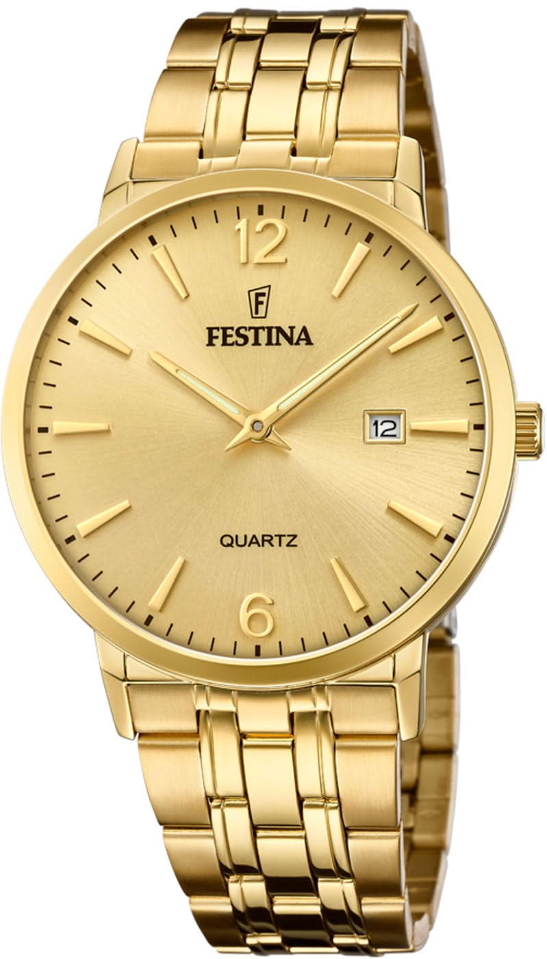 Festina Classics F20513/3 Men's Watch • Timeless Design • Gold Look