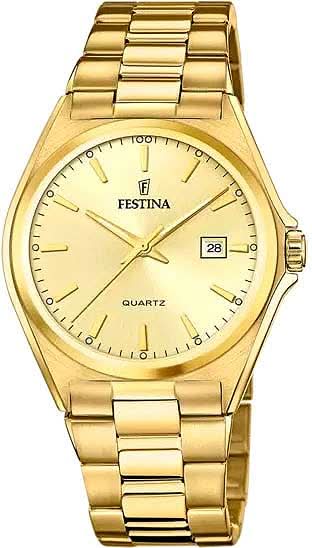 Festina Classicals F20555/3 Men's Watch • Stainless Steel • Champagne