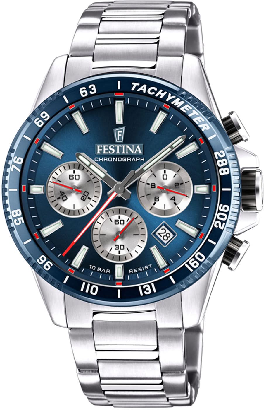 Festina Timeless Chronograph F20560/2 Men's Watch • Stainless Steel • 10 ATM