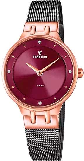 Festina Mademoiselle F20599/2 Women's Watch • Ruby Red • Mesh Band
