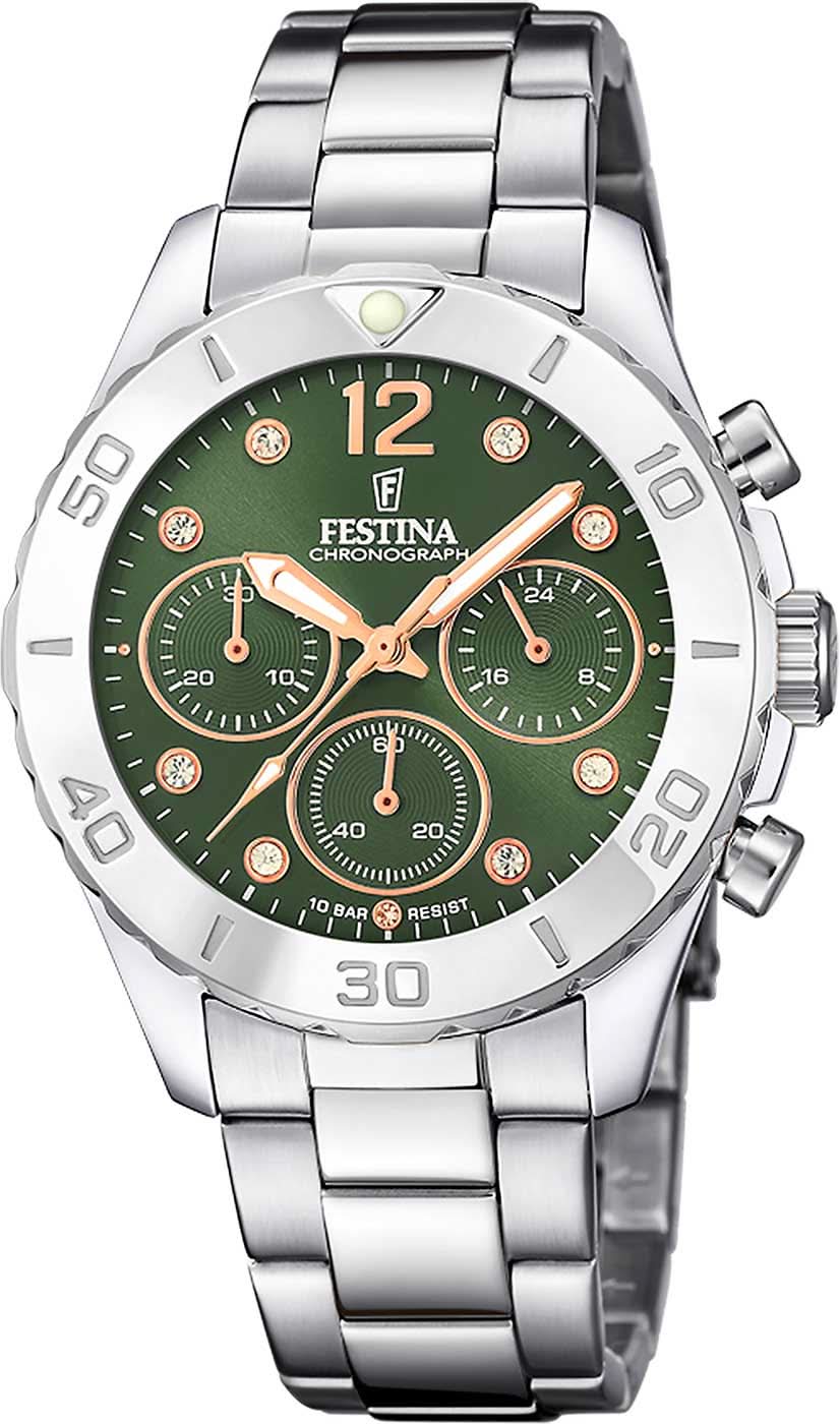 Festina Boyfriend F20603/5 Women's Watch • Green Dial • Stainless Steel