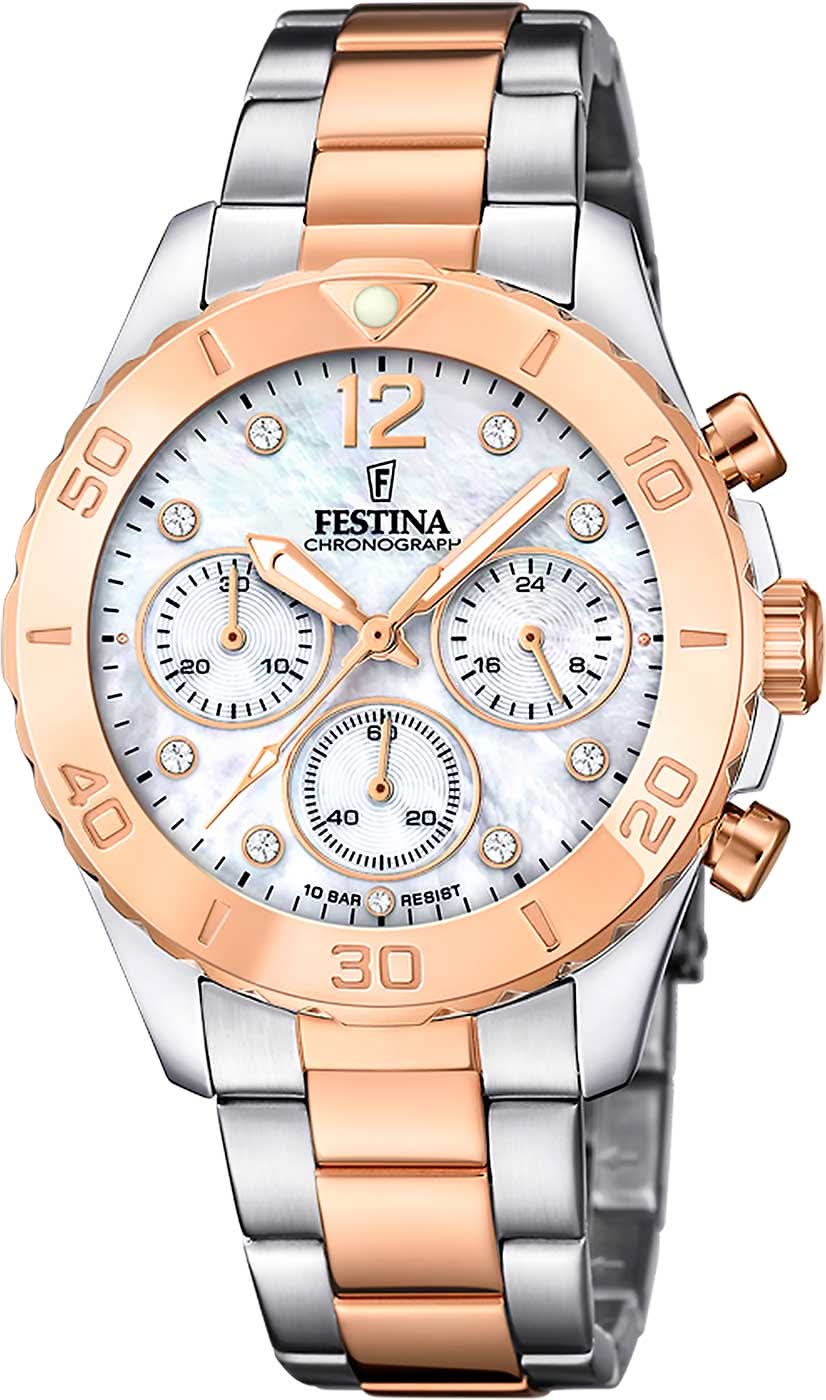 Festina Boyfriend F20605/1 Women's Watch • Stainless Steel Chronograph
