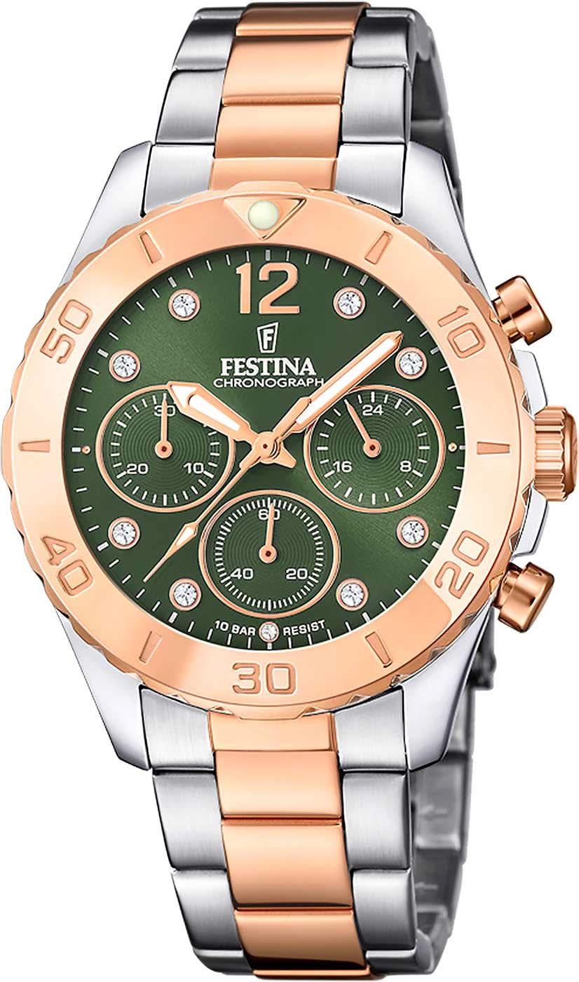 Festina Boyfriend F20605/2 Women's Watch • Bicolor Design • Chronograph