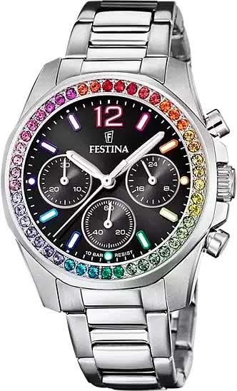 Festina Boyfriend F20606/3 Women's Watch • Rainbow Design • Stainless Steel