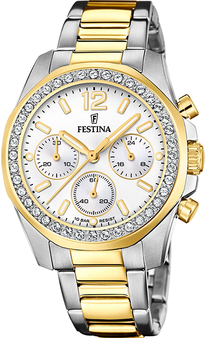 Festina Boyfriend F20607/1 Women's Watch • Bicolor Design • 10 ATM Water Resistant