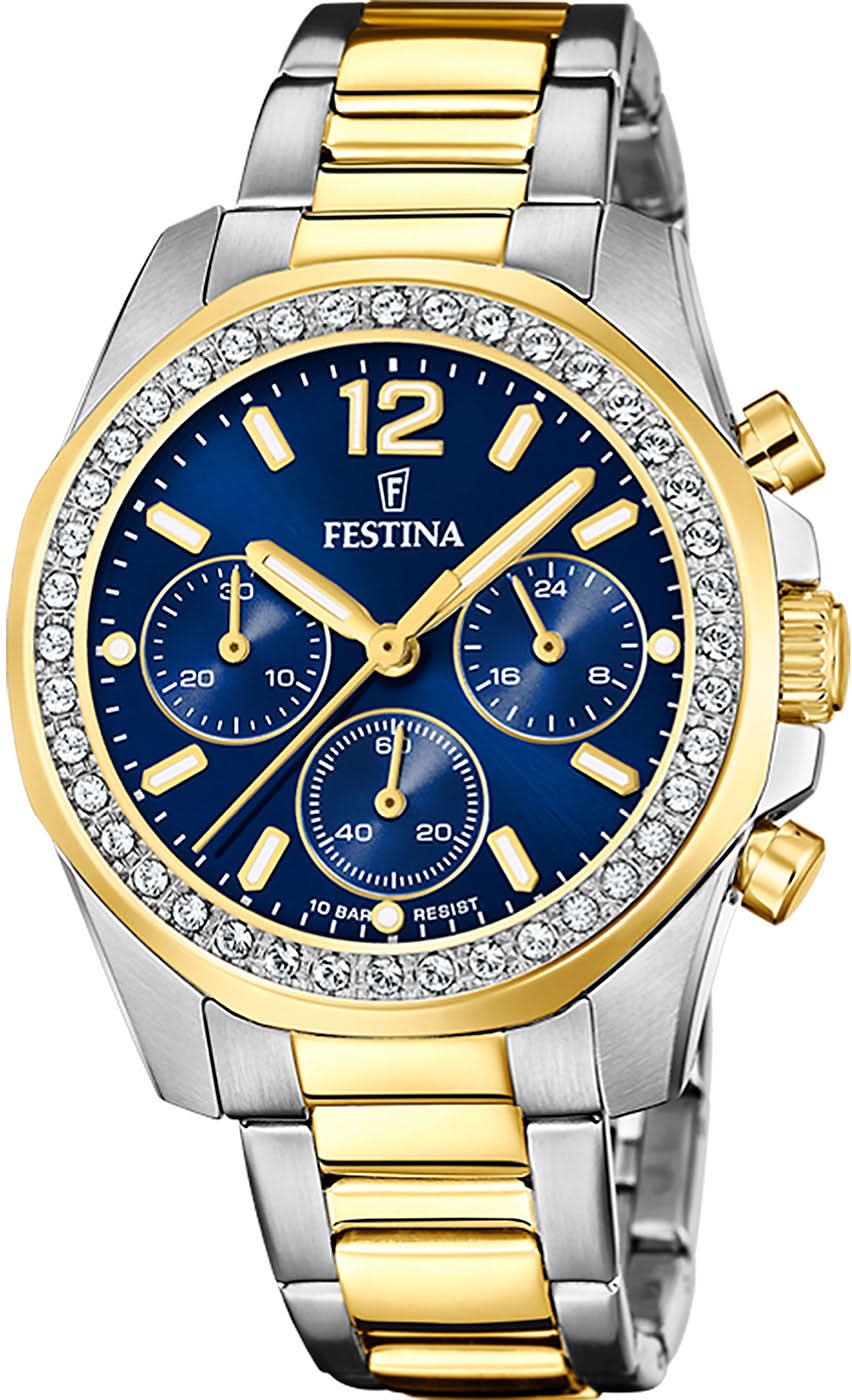 Festina Boyfriend F20607/2 Women's Watch • Bicolor Stainless Steel • Chronograph