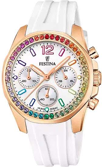 Festina Boyfriend F20611/2 Women's Watch • Stylish Chronograph • High-Quality Rubber Strap