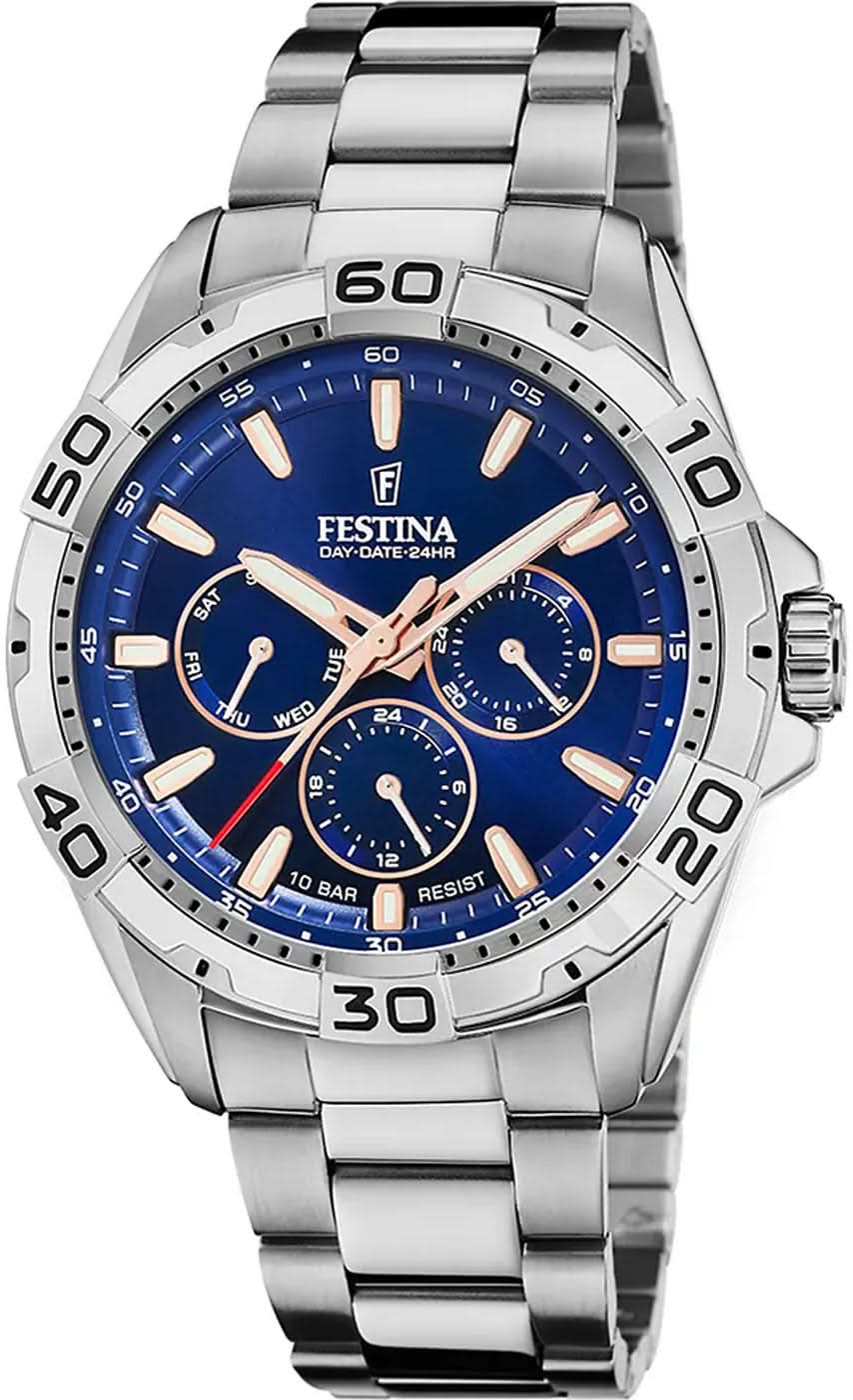 Festina Multifunction F20623/2 Men's Watch • Blue • Stainless Steel