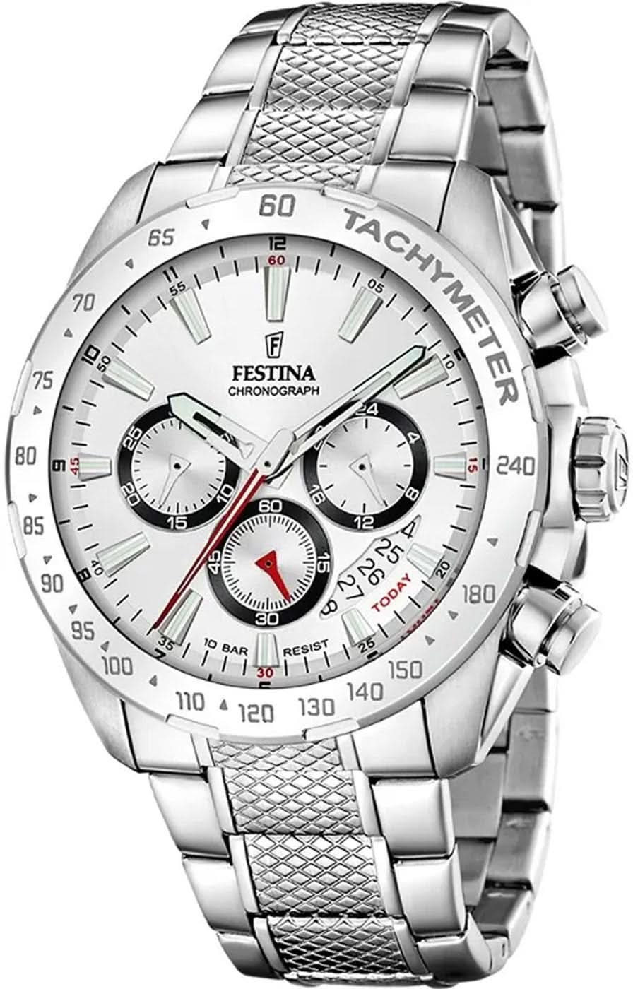 Festina Timeless Chronograph F20668/1 Men's Watch • 10 ATM • Stainless Steel