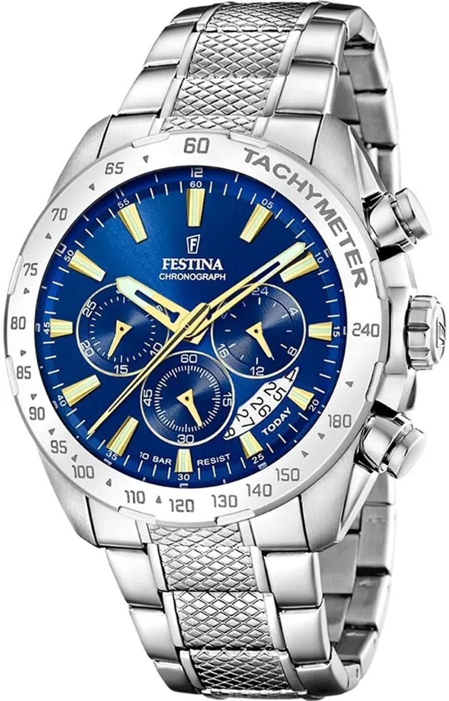 Festina Timeless Chronograph F20668/2 Men's Watch • Stainless Steel • 10 ATM
