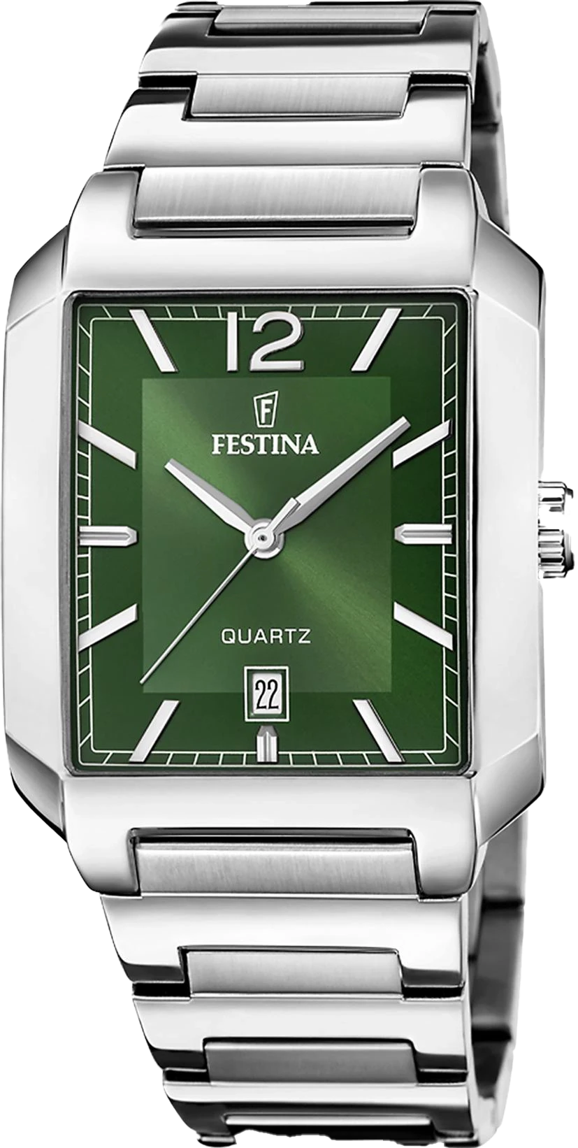 Festina On the Square F20677/5 Men's Watch • Striking Square Design • Green Dial