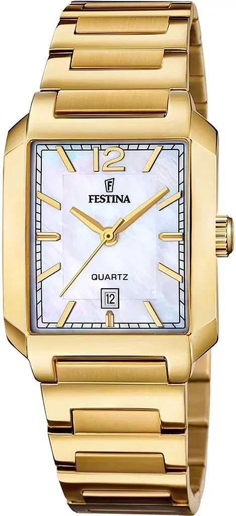 Festina On the Square F20680/2 Women's Watch • Elegant Rectangular Design • Mother-of-Pearl Dial