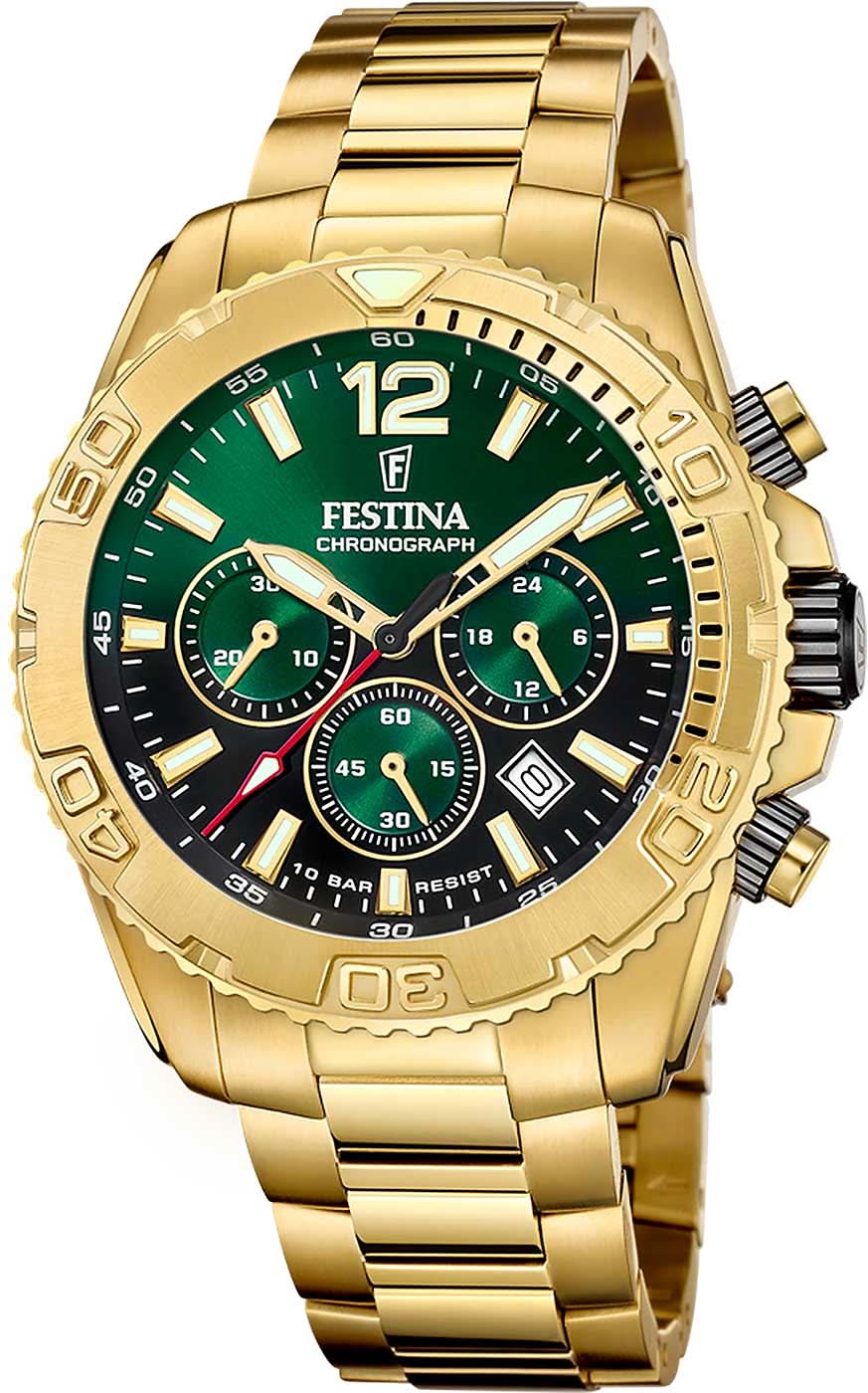 Festina Timeless Chronograph F20684/3 Men's Watch • Gold-Tone Stainless Steel • 10 ATM