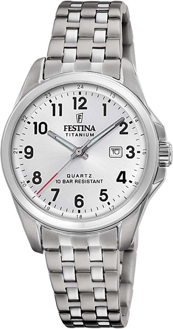 Festina Calendar Titanium F20697/1 Women's Watch • Lightweight Titanium • 10 ATM