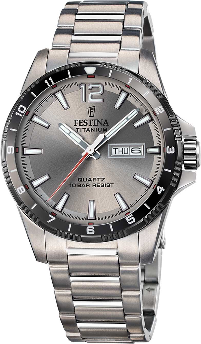 Festina Titanium F20698/1 Men's Watch • Lightweight Titanium • 10 ATM Water Resistant