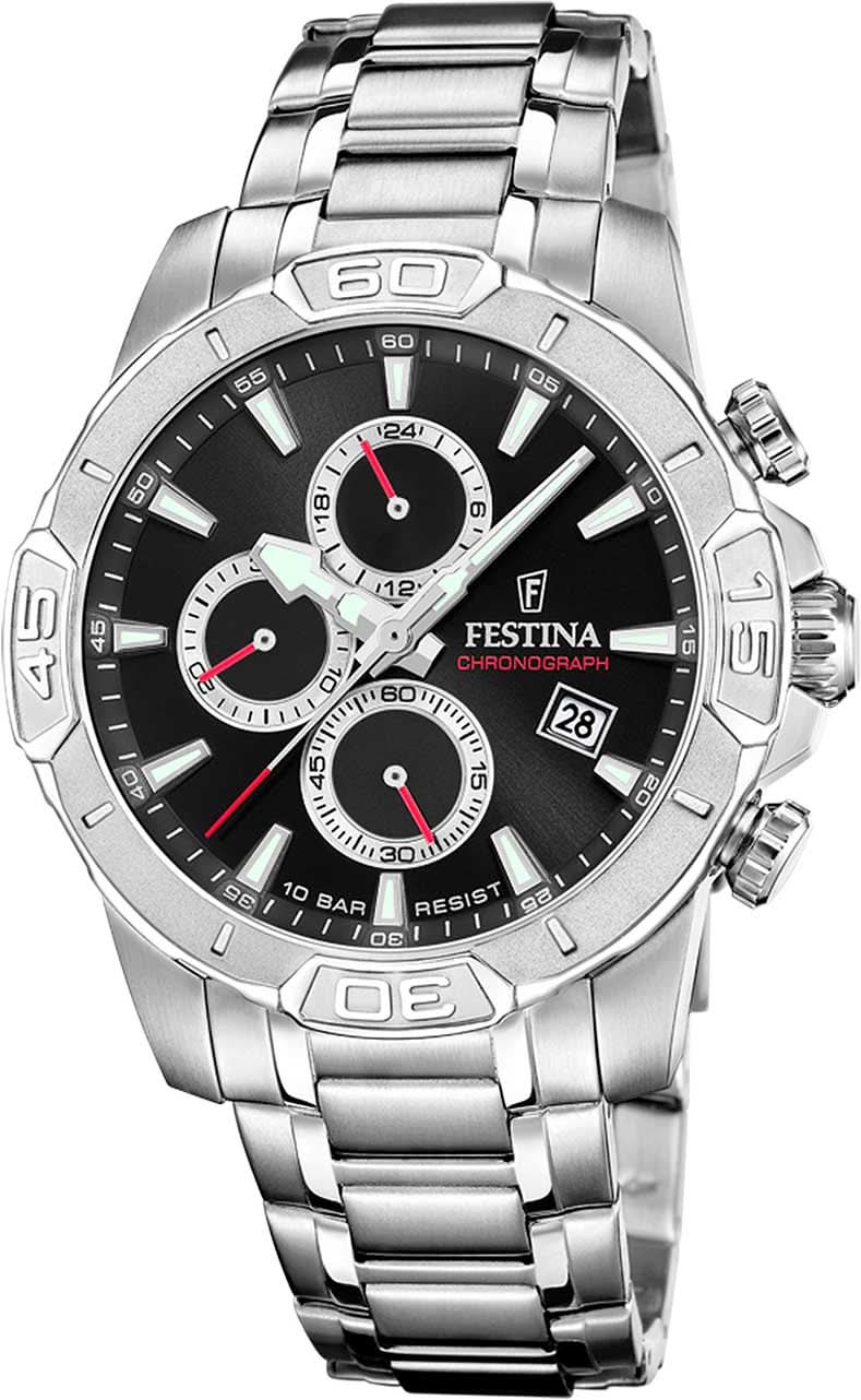 Festina Timeless Chronograph F20704/6 Men's Watch • Stainless Steel • 10 ATM