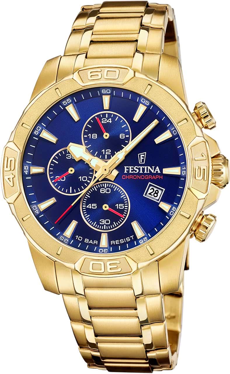 Festina Timeless Chronograph F20705/3 Men's Watch • Sporty Chronograph Design • Precise Quartz Movement
