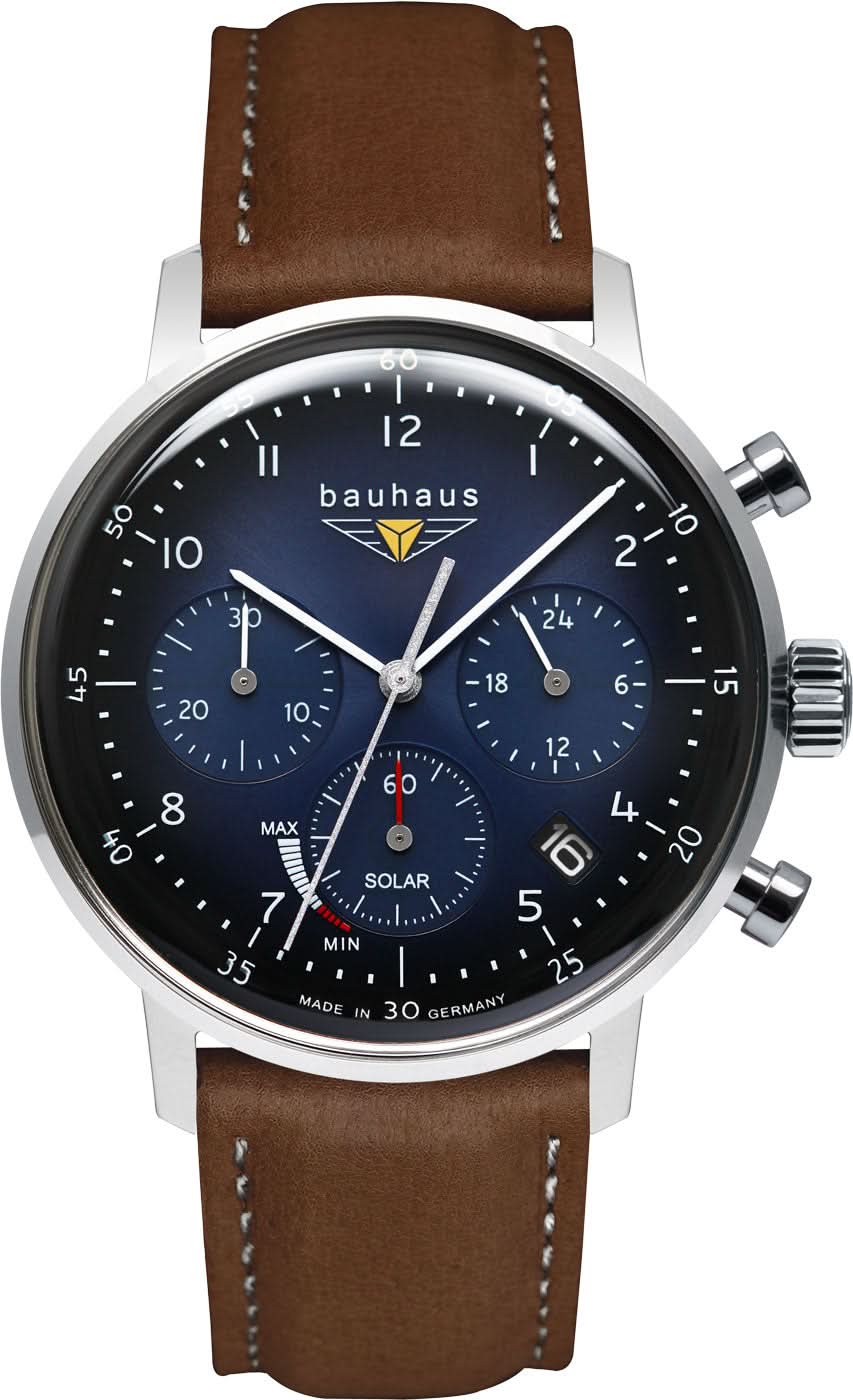 Bauhaus Classic 2086-3 Men's Watch • Solar Chronograph • Made in Germany