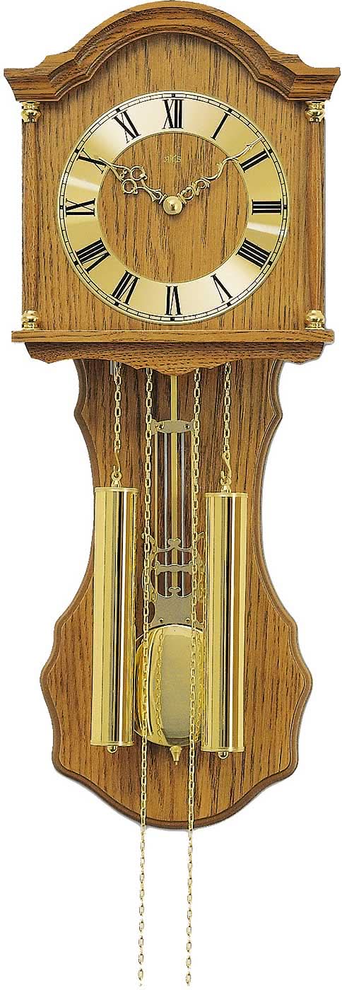 AMS Wall Clock 66x27x11 cm Wood • Mechanical Movement • Pendulum Clock