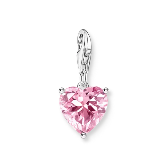 Thomas Sabo Charm Pendant Heart with Pink Zirconia in 925 Sterling Silver
