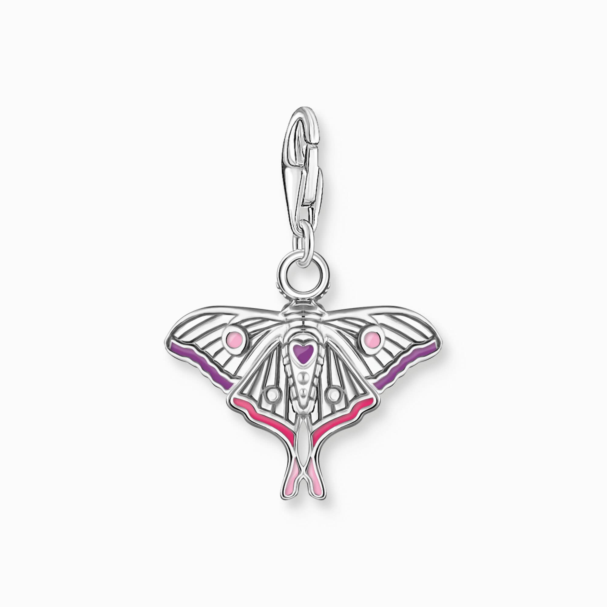 Thomas Sabo Charm Pendant Model: 2209-691-7 Colorful Moth - 925 Sterling Silver and Cold Enamel
