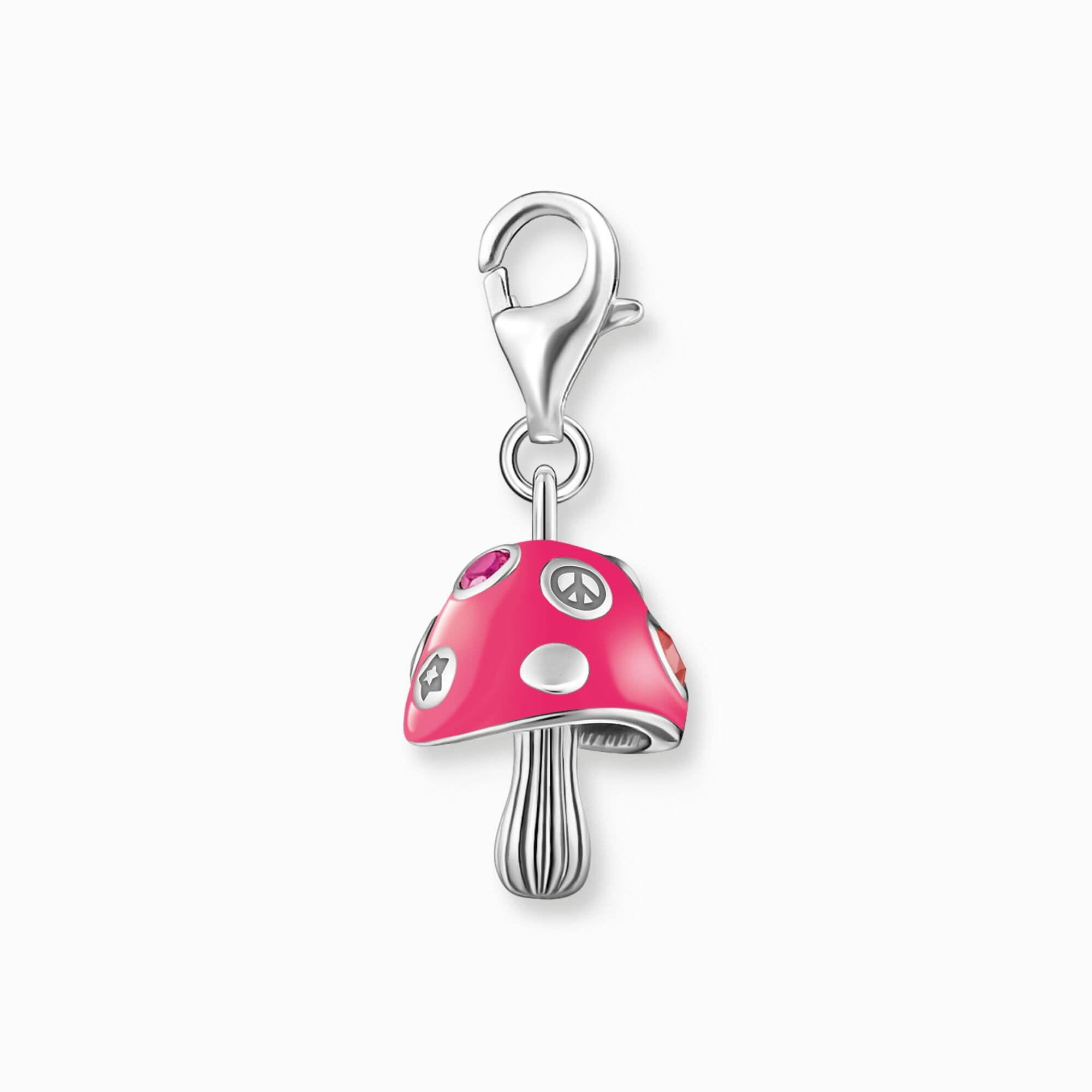 Thomas Sabo Charm Pendant Model: 2211-845-7 Pink Mushroom - 925 Sterling Silver and Cold Enamel