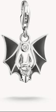 Fascinating Bat Charm Pendant Sterling Silver with Sparkling Zirconia - Thomas Sabo Model: 2229-691-11
