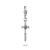 Silver pendant with sword motif, cubic zirconia, and delicate ornaments