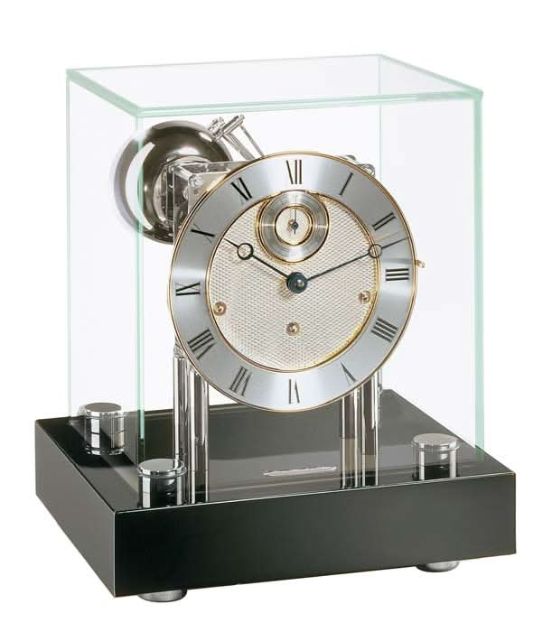 Hermle Table Clock 30x25x21 cm Wood & Glass • Westminster Chime • Modern Design
