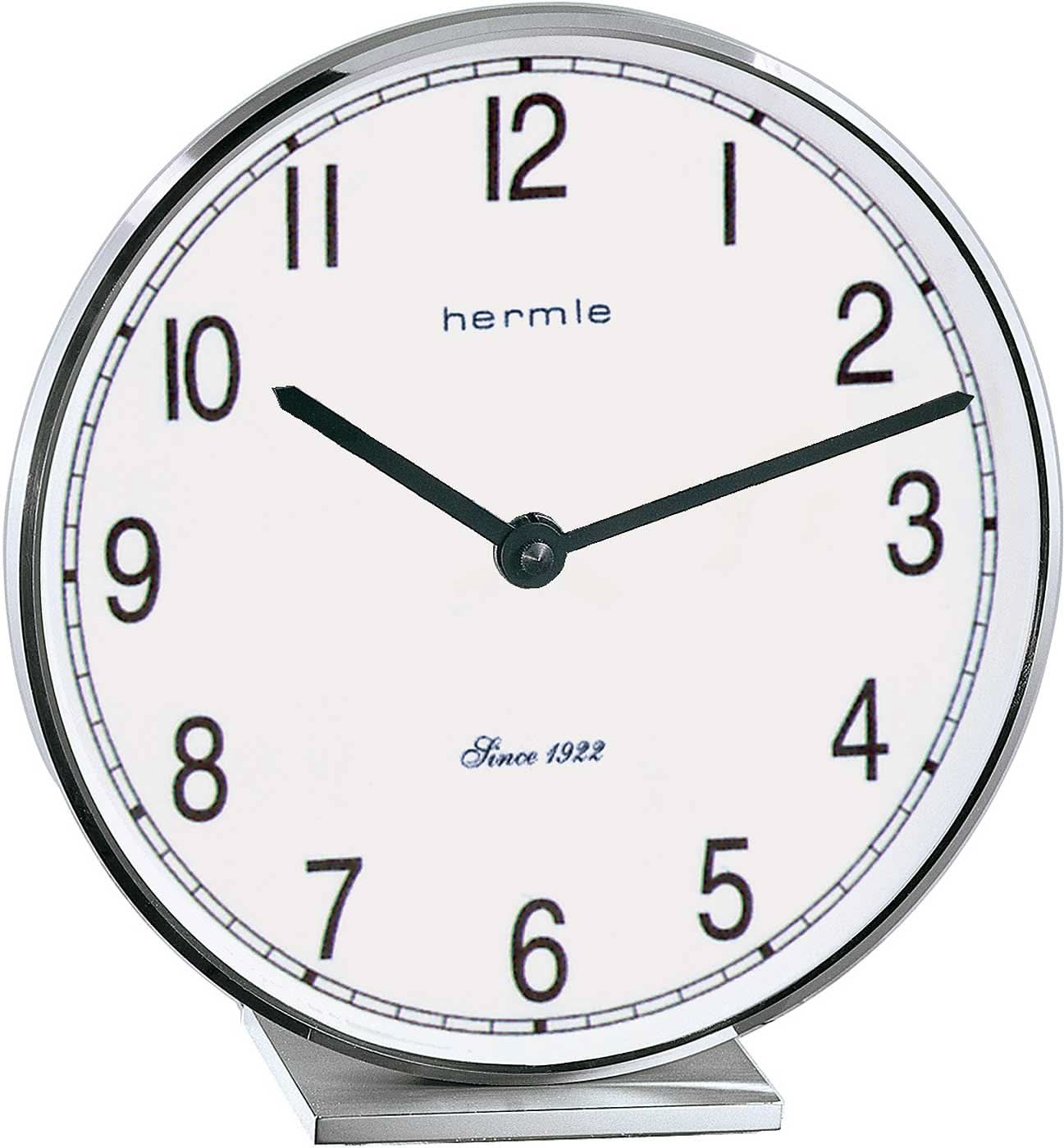 Hermle Table Clock 19 cm Chrome • Precise Quartz Movement • Modern Design