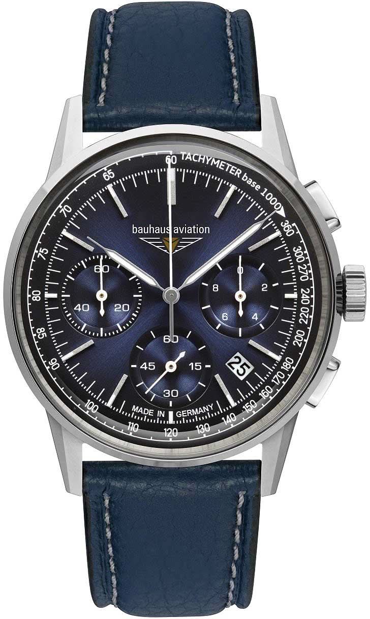 Bauhaus Aviation 2376-3 Men's Watch • Made in Germany • Blue