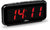 Mains-powered alarm clock black - red - Atlanta Model: 2608/1