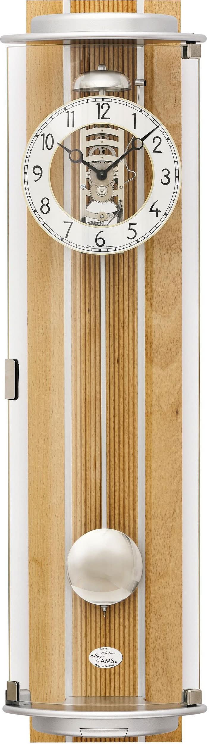 AMS Wall Clock 77x21x15 cm Wood • Mechanical Movement • Bell Strike