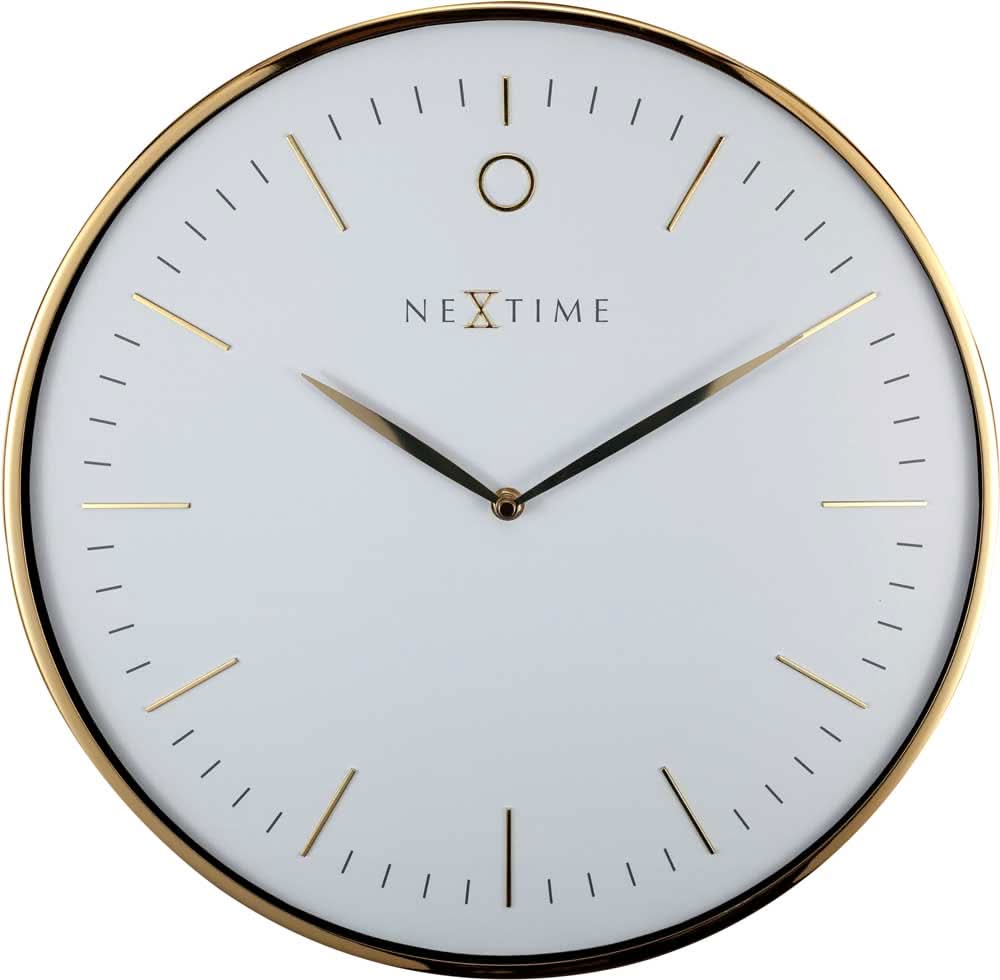 Nextime Wall Clock 40 cm Ø Metal • Elegant Design • Silent Quartz Movement