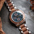 Holzkern Koh Mak 9010631007140 Herren-Chronograph Solar Blau • Solarwerk Epson VR43 • Walnussholz & echter Marmor, Bild 2