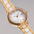 Holzkern Sunglister Damen Armbanduhr Weiß • Perlmutt-Zifferblatt • Goldfarben, Bild 2